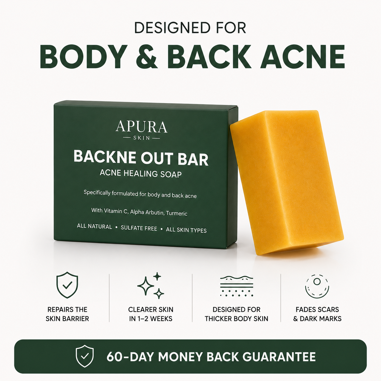 Overzicht van waar de Clear Body Bar op werkt, inclusief barrièreondersteuning en de 60 dagen garantie